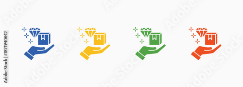 Value Proposition Icon Set Color Multiple Style Collection Element For Design