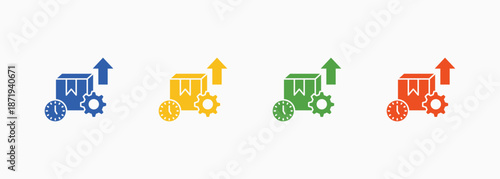 Productivity Icon Set Color Multiple Style Collection Element For Design