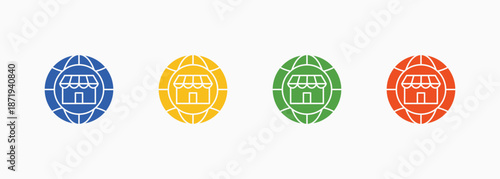 Globalization Icon Set Color Multiple Style Collection Element For Design