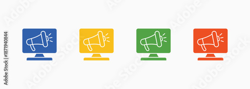 Digital Marketing Icon Set Color Multiple Style Collection Element For Design