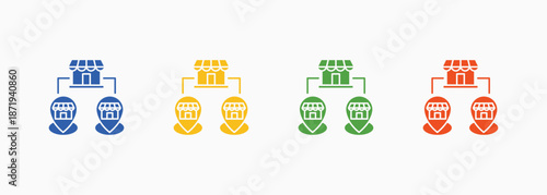 Franchise Icon Set Color Multiple Style Collection Element For Design