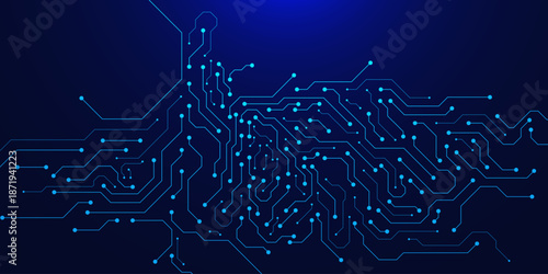 Motherboard circuit board texture. Futuristic computer processor, semiconductor on tech template concept background. Vector