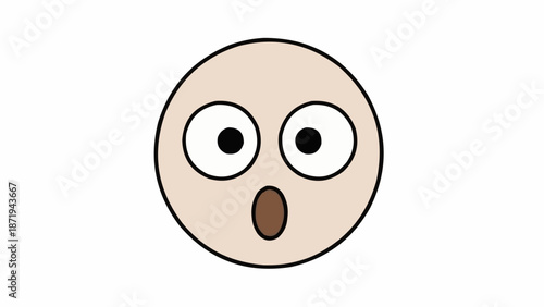 Obraz na plátne Surprised cartoon face with wide eyes.