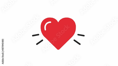 Obraz na płótnie Red Heart Icon Symbol Love.