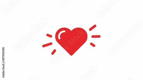 Photos Red Heart Icon With Lines.