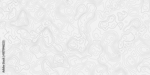 Seamless topographic contour map representing geographic relief and depth.
Modern minimal terrain background with flowing lines.