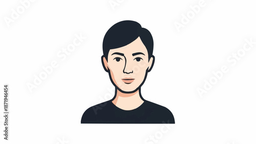 Εκτύπωση καμβά Young man with short dark hair.
