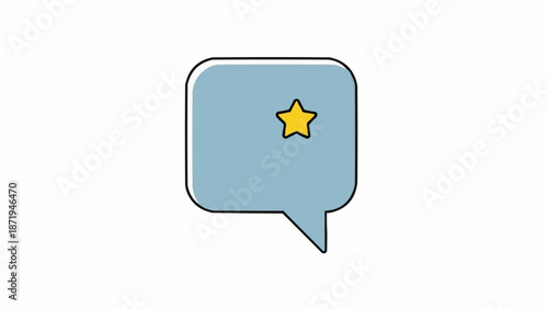 Fotografie Blue speech bubble with star icon.