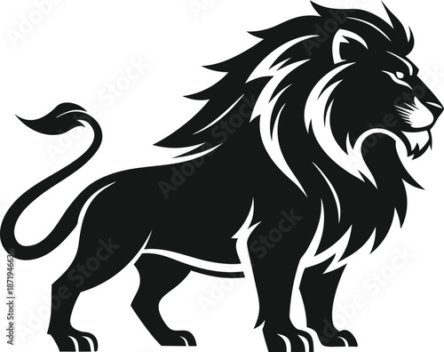 Powerful Lion Silhouette Vector for Fashion Branding and T-Shirt Design