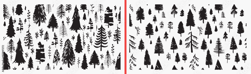 Obraz premium christmas tree illustration, holiday decoration drawing, festive pine artwork, xmas tree design, hand drawn christmas clipart, winter holiday illustration, stock christmas artwork