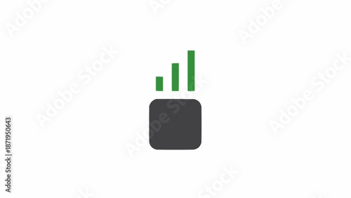 Black Square with Green Bar Graph.