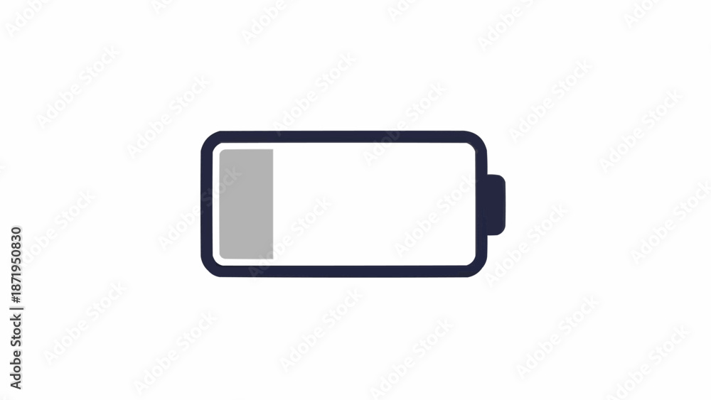 Fototapeta premium Battery icon with low charge.