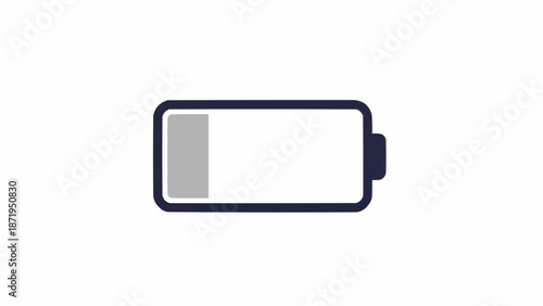 Battery icon with low charge.