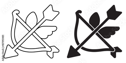 Valentine's Day cupid's bow and arrow icon