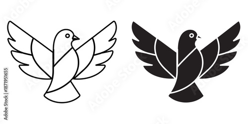 Dove icons for peace and freedom
