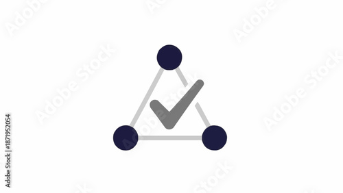 Geometric shapes with check mark.