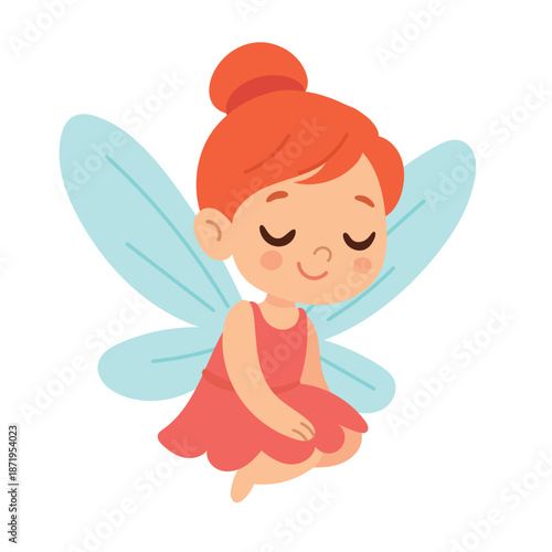 Gentle elf character sitting peacefully with closed eyes, ideal for bedtime themes, calming visuals, mindfulness articles, and soft fantasy storytelling.