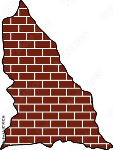 Cartoon Brick Wall Shape