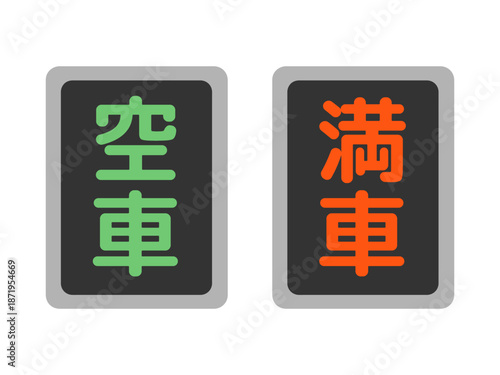 駐車場・満車と空車の電光表示板イラスト
