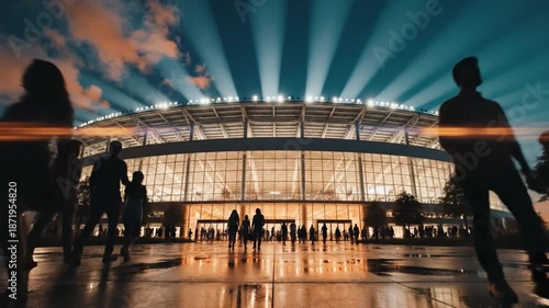 Wallpaper Mural Exciting Evening at a Modern Stadium with Spectacular Lights and Spectators Gathering for a Thrilling Event Torontodigital.ca