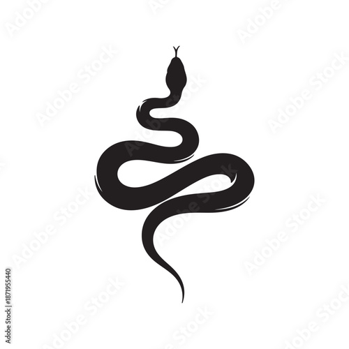 Black Snake silhouette vector illustration on white background