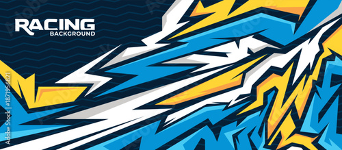 colorful car decal design, car wrap template design, racing background, template for car decal