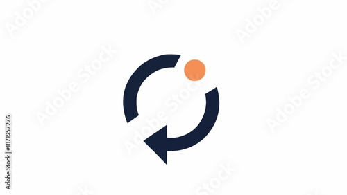 Black Arrows Circular Motion Orange Dot.