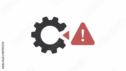 Warning Sign with Gear Icon.