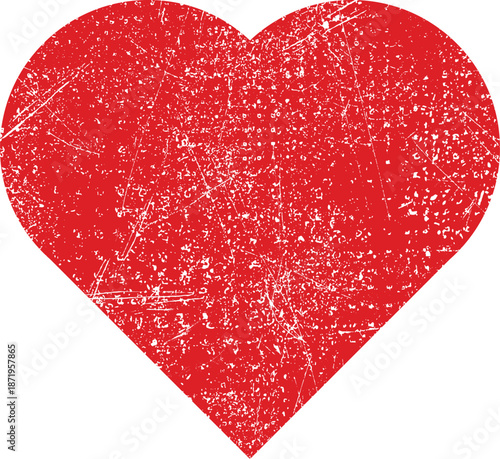 Scratchy textured heart shape . Minimal art design . Noise destroyed heart logo . Trendy defect error shapes . Glitched frame .Broken effect . Grunge texture . Distress effect .vector