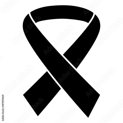 Awareness ribbon icon vector. Ribbon Illustration sign. Cancer Ribbon symbol or logo.