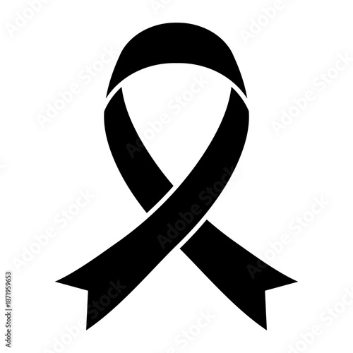 Awareness ribbon icon vector. Ribbon Illustration sign. Cancer Ribbon symbol or logo.