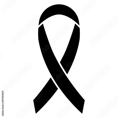 Awareness ribbon icon vector. Ribbon Illustration sign. Cancer Ribbon symbol or logo.