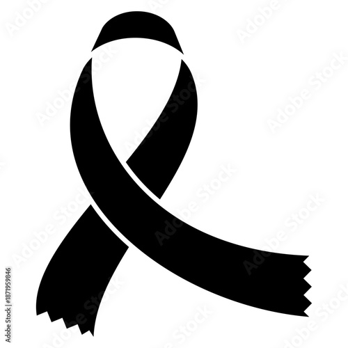 Awareness ribbon icon vector. Ribbon Illustration sign. Cancer Ribbon symbol or logo.