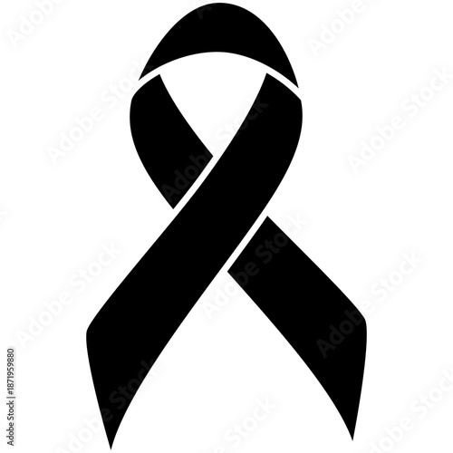 Awareness ribbon icon vector. Ribbon Illustration sign. Cancer Ribbon symbol or logo.