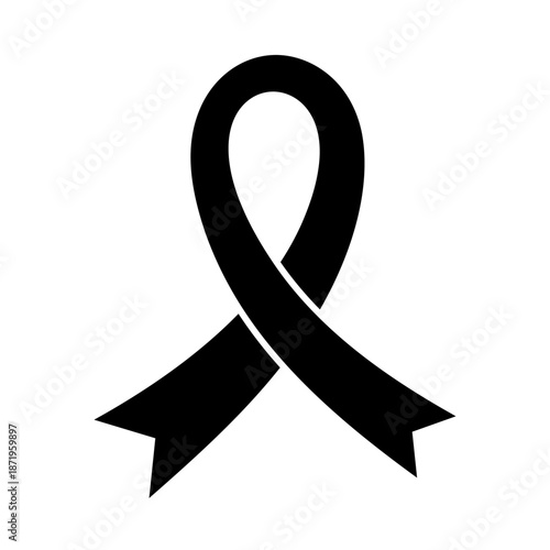 Awareness ribbon icon vector. Ribbon Illustration sign. Cancer Ribbon symbol or logo.