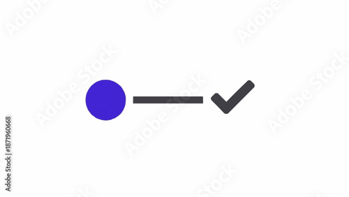 Blue Circle Check Mark Symbol.