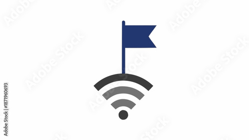Wifi signal flag internet symbol.