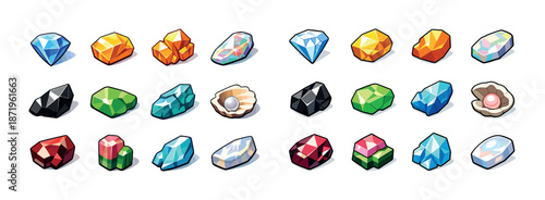 Vibrant colored gemstones and pearls collection