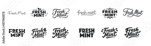 Fresh mint text logo designs in various styles