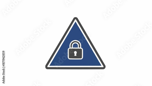 Triangle sign with lock symbol.