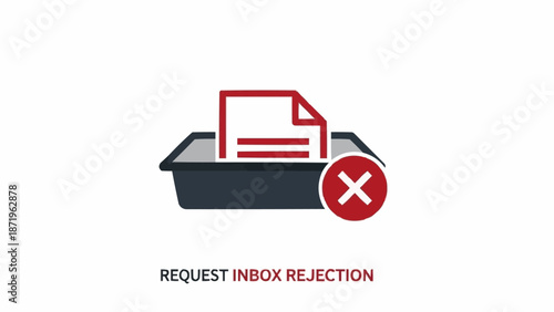 Rejected document in trash can icon.