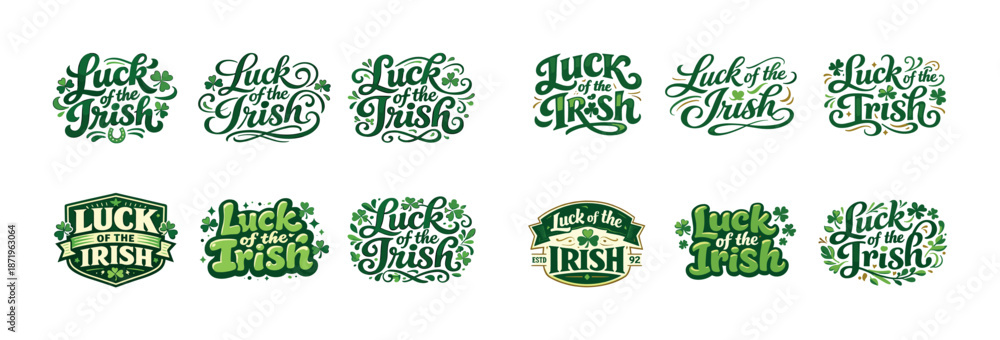 Fototapeta premium Luck of the irish designs with shamrocks and clovers