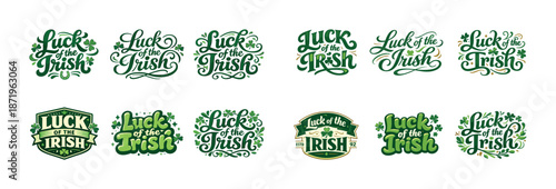 Luck of the irish designs with shamrocks and clovers