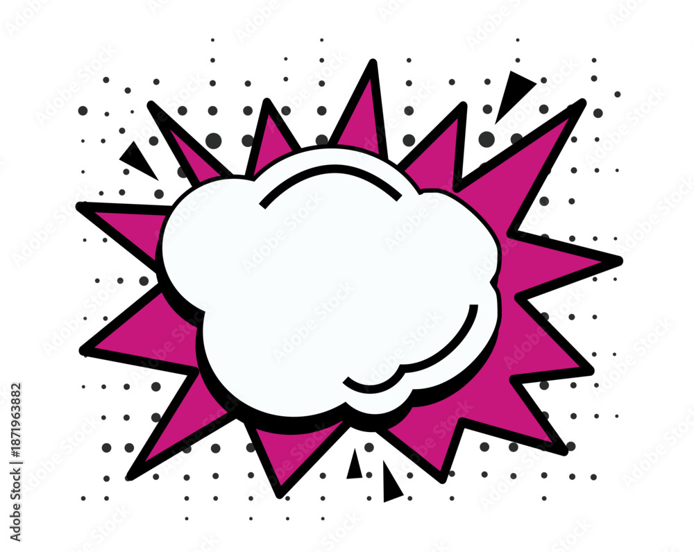 Naklejka premium Speech Bubble Comic icons vector illustration in pink color