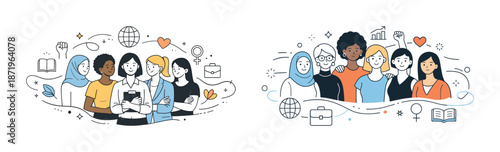 Diverse group of young adults embracing and empowering each other