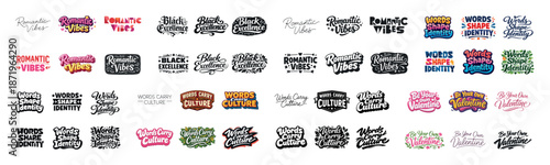 Bold typography stickers: culture, identity, and black excellence