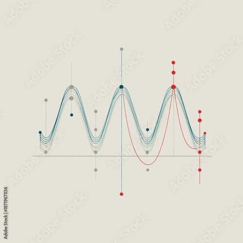 Multiple Colored Line Graph Chart.