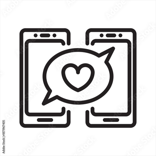 online dating simple line icon