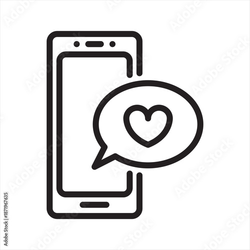  online dating simple line icon