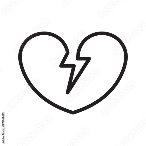  heartbroken simple line icon